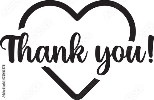 thank you, heart, graphic, text, typography, script, font, love, appreciation, gratitude, message, greeting, declaration, sentiment, emotion, symbol, design, illustration, black and white, isolated, s