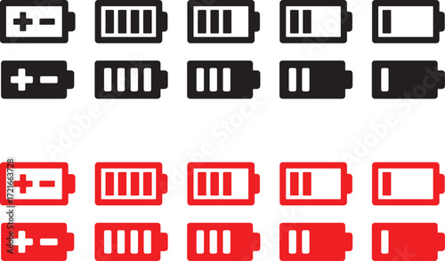 charge, level, battery, vector, design, illustration, icons