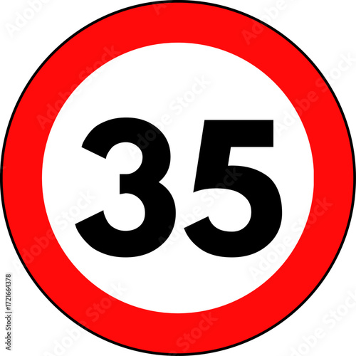 Speed Limit 35 kmh Sign