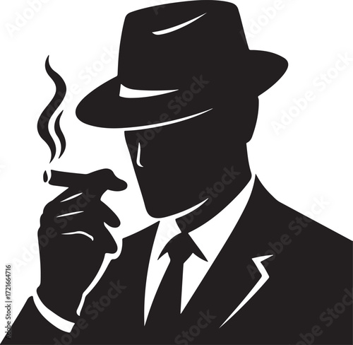 Mafia Man Silhouette Gangster & Detective