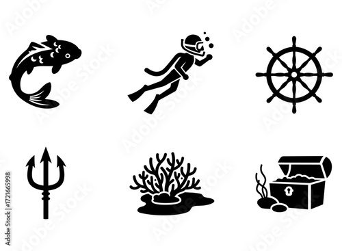 Ocean Icons Dive into Underwater Treasures with 6 Unique Glyphs