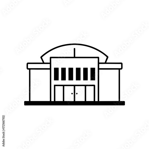 Outline drawing of a building