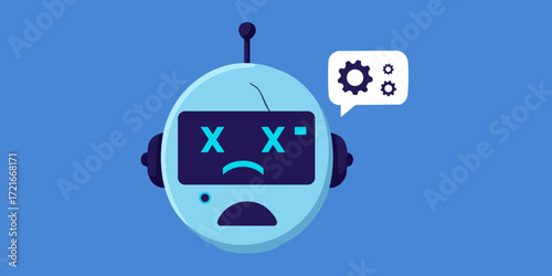 Flat Design Robot Error Illustration