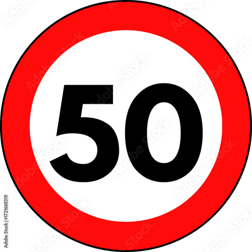 Speed Limit 50 kmh Sign