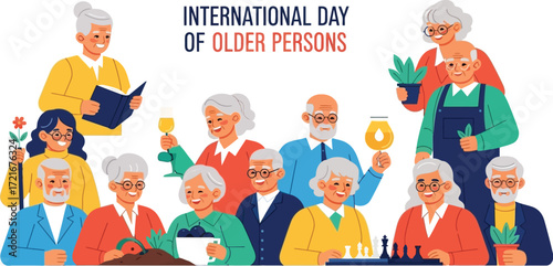 Group of older people celebrating international day of older persons