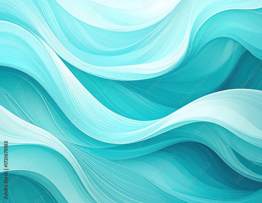 Fototapeta premium Abstract blue wave design with flowing curves and light lines creates a vibrant backdrop