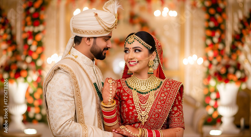 Radiant Indian Bride and Groom: A Celebration of Love and Tradition
