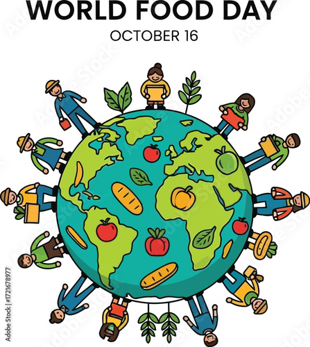 People around the world celebrating world food day on october sixteenth