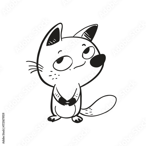vector illustration of a cat animals