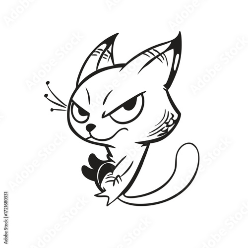 vector illustration of a cat animals