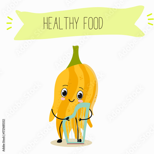 Buddha's hand fruit funny characters, hand drawn vector illustration.