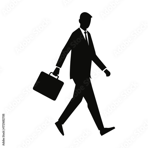 businessman walking with briefcase