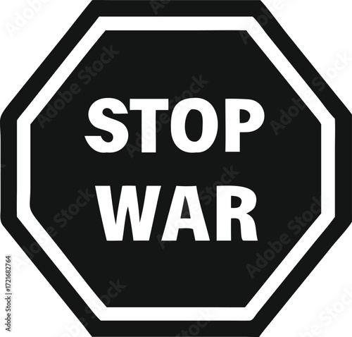 stop sign on black background