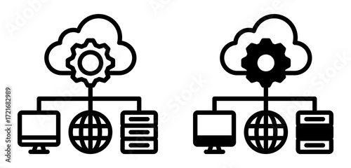 It Infrastructure Icon  Collection line & Mixed Style 