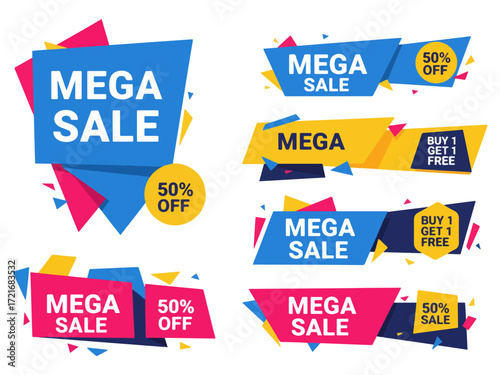 modern illustration of a mega sale promotional banner
