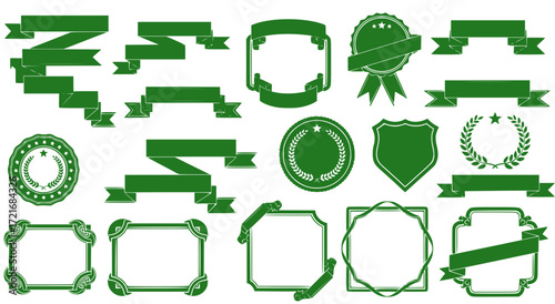 flat ribbon banners badges frames vector design elements 