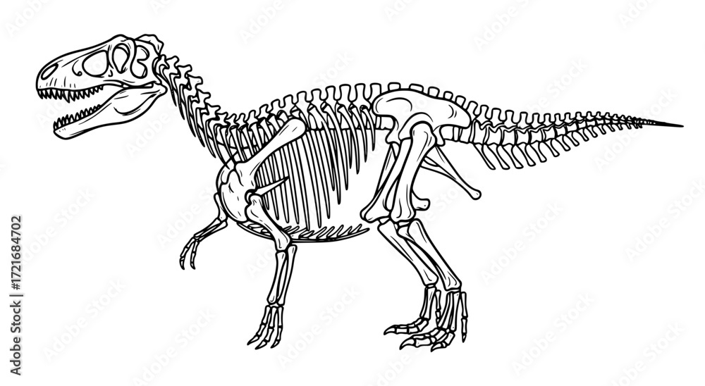 Fototapeta premium dinosaur skeleton vector illustration