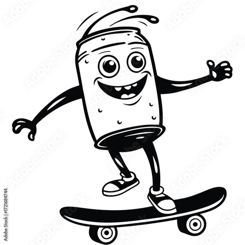 funny cartoon can robot