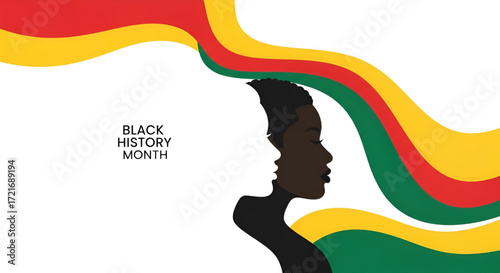 A minimalist graphic of two facing profiles a black silhouette and a white outline with a flowing background of Pan African colors to represent unity and diversity.
