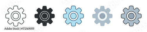Settings Icon Set Multiple Style Collection