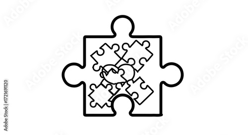 Illustration of a puzzle piece, a symbol of problem solving and connection