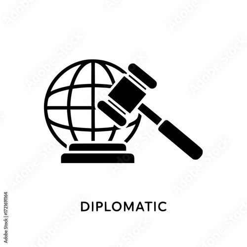 Global justice symbolizing international law and diplomacy court gavel