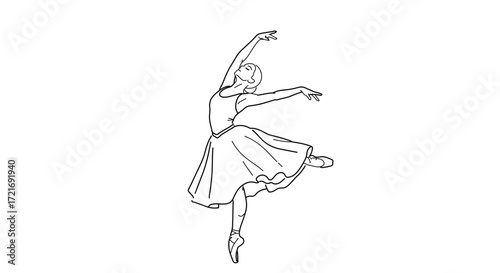 Elegant ballerina in graceful pose, , a captivating dance of movement and artistry