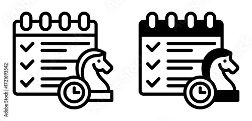 Strategic Planning Icon Collection line & Mixed Style 