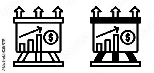 Profit Projection Icon Collection line & Mixed Style 