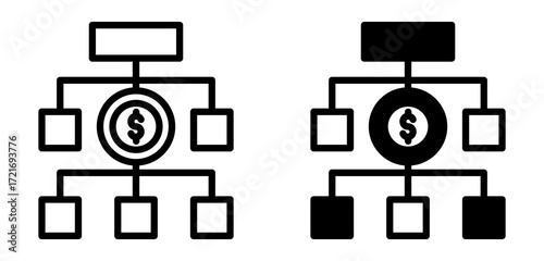 Business Diagram Icon Collection line & Mixed Style 
