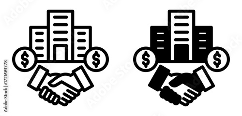 Business Company Icon Collection line & Mixed Style 