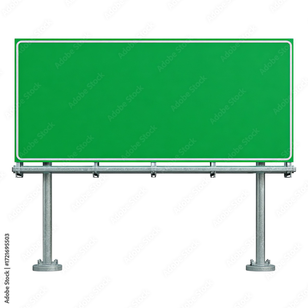 Obraz premium Png of blank green road sign isolated on transparent background, ready for your custom text or design, offering clear guidance