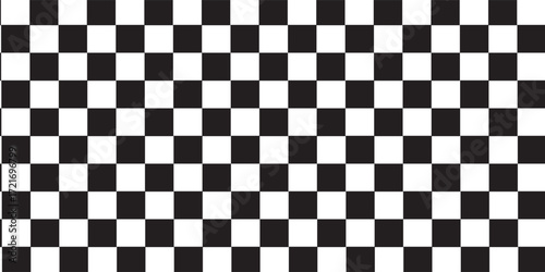 vector of panorama of white and black chessboard background. pattern for fashion, border, cloth, flag, wrapping paper, cover skin, table cloth, scene. flag. Vector