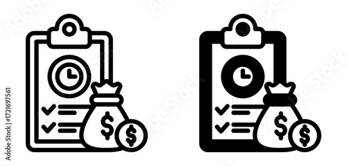 Budget Planning Icon Collection line & Mixed Style 