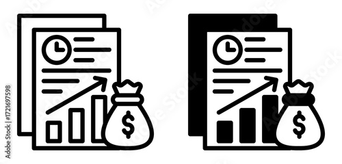 Investment Plan Icon Collection line & Mixed Style 