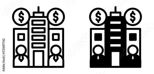 Corporate Finance Icon Collection line & Mixed Style 