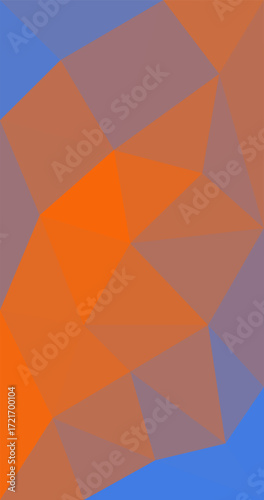 Illustration of abstract Low polygonal modern orange blue colors background