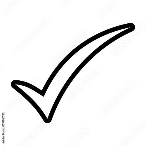 Check Mark Icon – Simple Outline Tick Symbol
