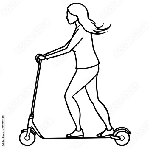 silhouette of a woman pushing a cart