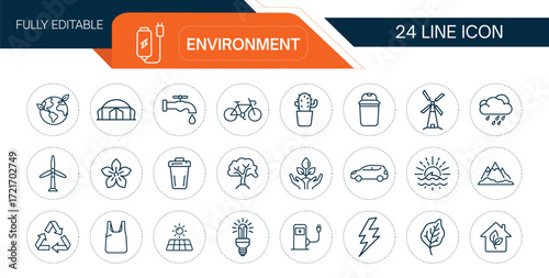 Environment Line Icon Eco Concept