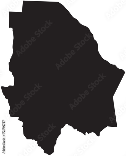 Chihuahua Map Silhouette Isolated State in Mexico