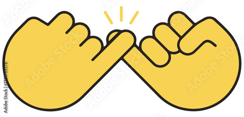 Pinky promise icon finger vector trustworthy swear cooperation friendship. Pinky promise emoji