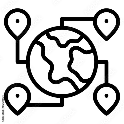 Location globe icon vector illustration