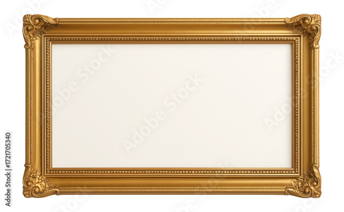 Retro horizontal golden picture frame. © OMD