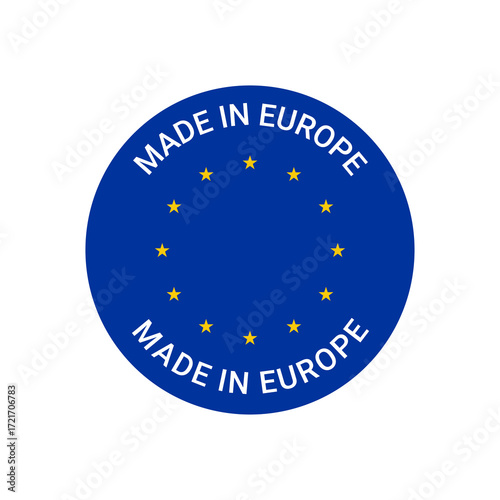 Official Blue Circular Made in Europe Label
