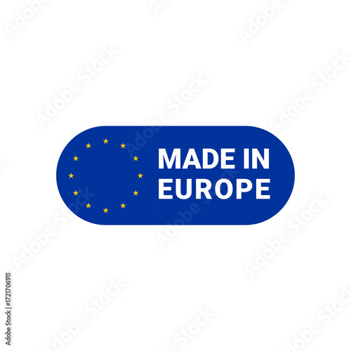 Modern Oval Shaped Made in Europe Label