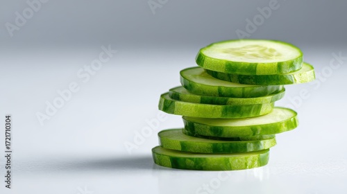 Organic cucumber slices in fresh minimal layout