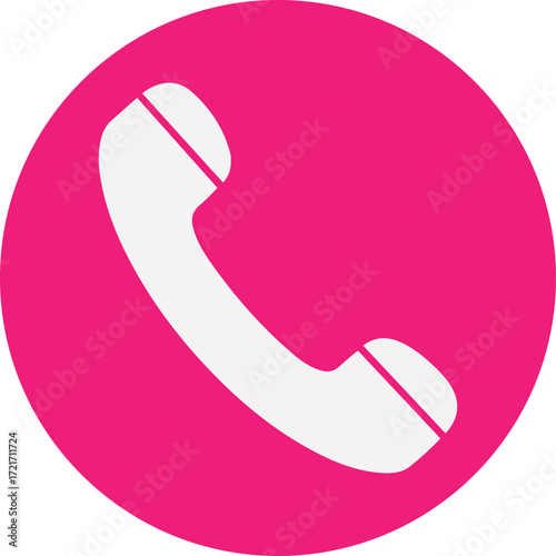 Pink Phone Call Icon – Communication Symbol