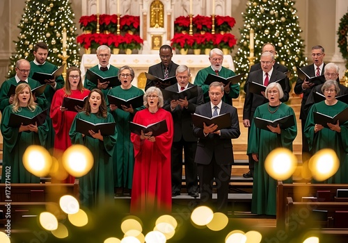 Christmas Choir Singing in Church.