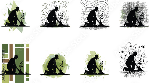 Planting, growth, nature, environment, sustainability, ecology, green energy, nurturing, care, earth, conservation, eco-friendly, reforestation, climate action, organic, gardening, soil, hope, renewal